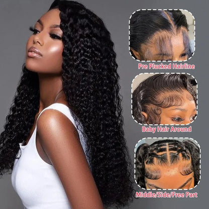 200 % Dichte – Lockige 5x5 Glueless Closure Perücke aus Echthaar | Vorgezupft | Transparentes Lace | Für Volumenliebhaberinnen