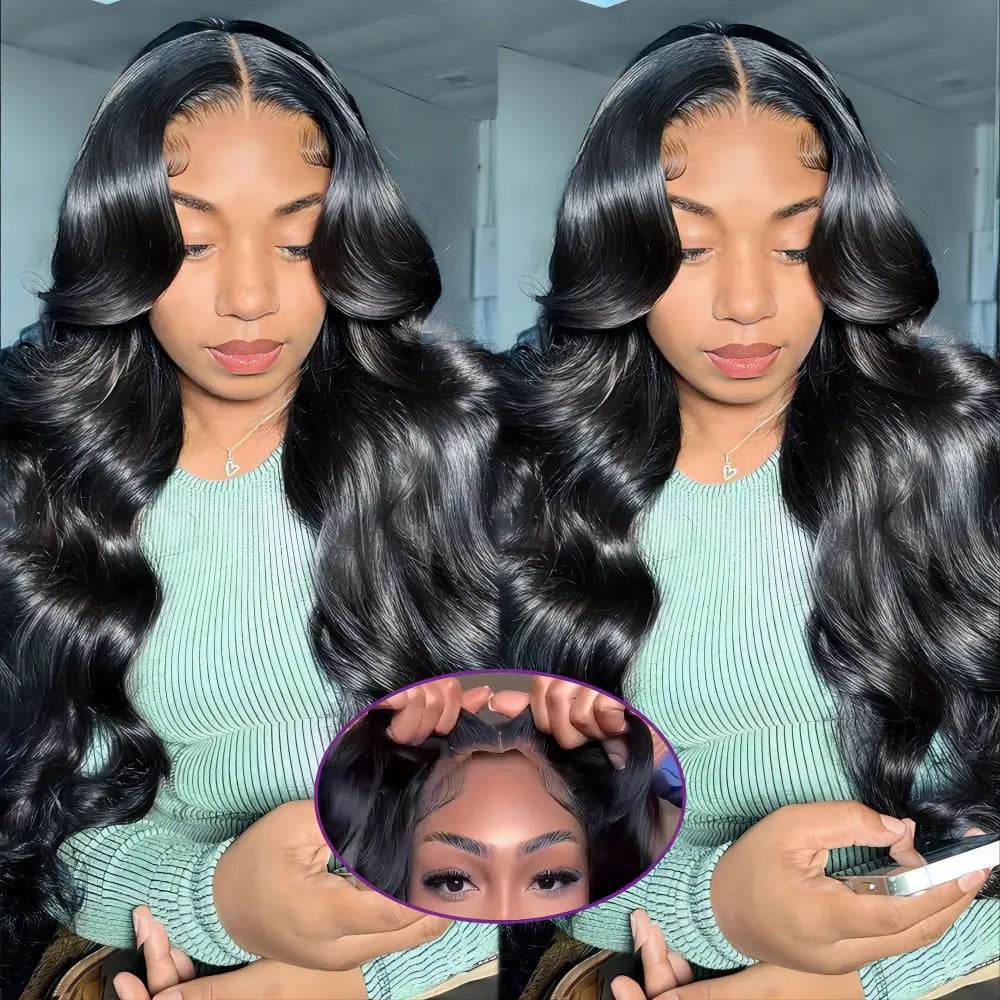 Body Wave Glueless HD Lace Perücke – 4x4 Transparent Lace | 100 % Echthaar | Abijale | Ready to Wear