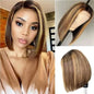 Straight Bob Glueless Perücke – 7x5 HD Lace | Echthaar | P4/27 Highlights | Preplucked | 100 % Human Hair