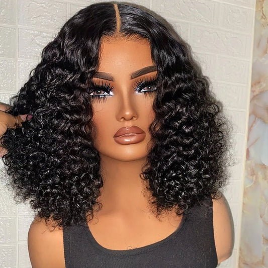 Glueless Deep Wave Bob Perücke – 7x5 Lace Frontal | 100 % Brasilianisches Echthaar | Kurz & Ready to Wear