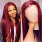 7x5 HD Glueless Perücke – Straight Burgundy Virgin Hair