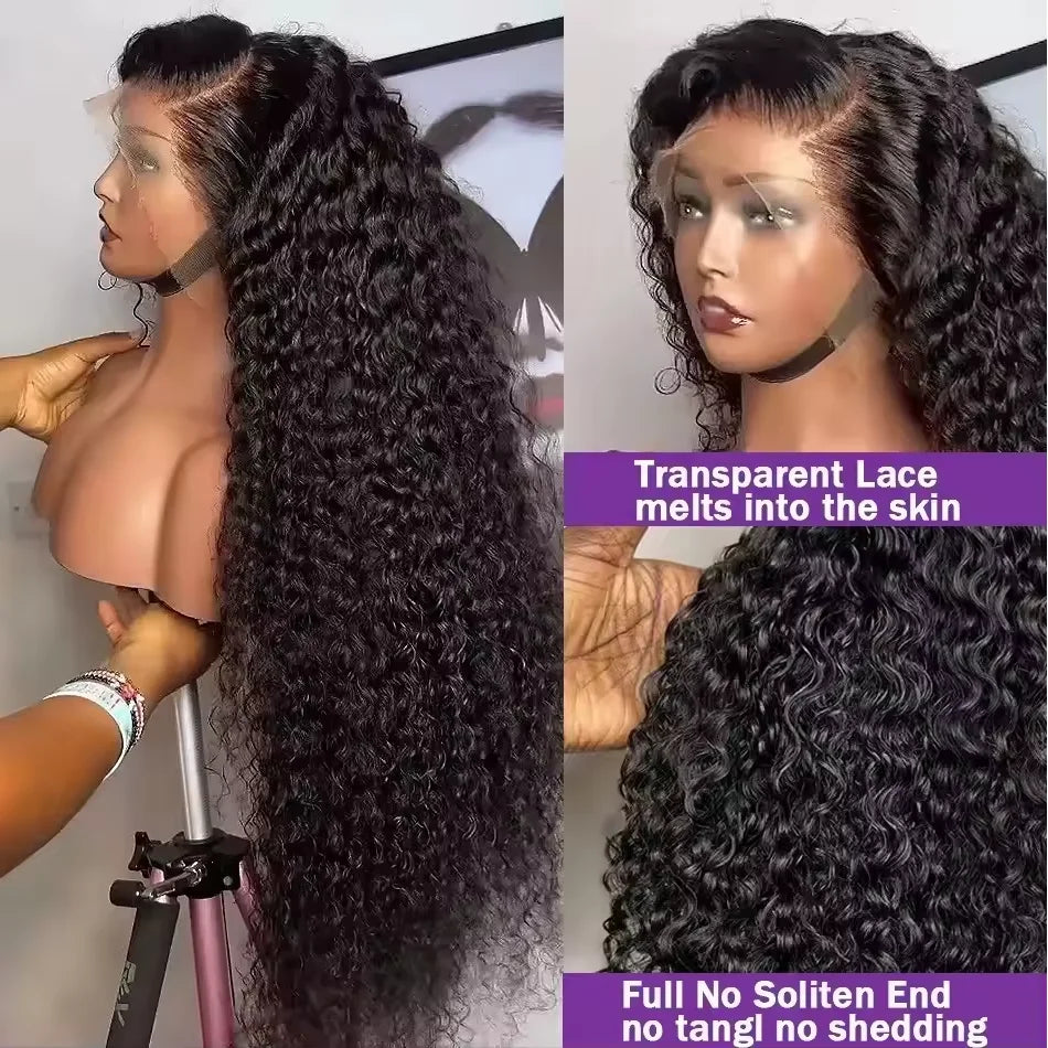 200 % Dichte – Lockige 5x5 Glueless Closure Perücke aus Echthaar | Vorgezupft | Transparentes Lace | Für Volumenliebhaberinnen