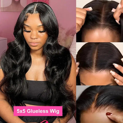 Body Wave Glueless HD Lace Perücke – 4x4 Transparent Lace | 100 % Echthaar | Abijale | Ready to Wear