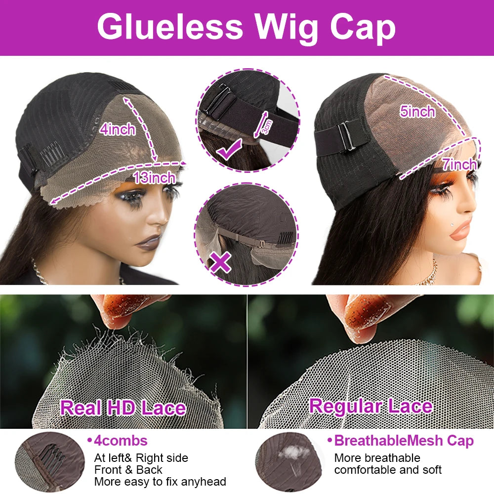 Glueless Deep Wave Bob Perücke – 7x5 Lace Frontal | 100 % Brasilianisches Echthaar | Kurz & Ready to Wear