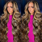 7x5 Glueless Lace Front Perücke –Body Wave | 100 % Echthaar | Highlight Ombre 4/27 | HD Swiss Lace