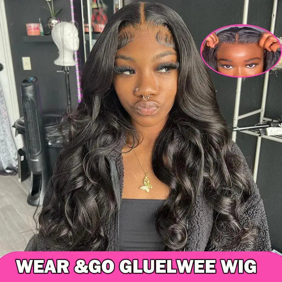 Body Wave Glueless HD Lace Perücke – 4x4 Transparent Lace | 100 % Echthaar | Abijale | Ready to Wear