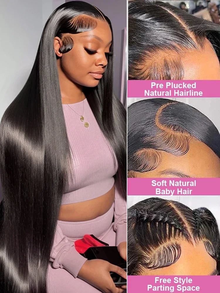 Brazilian Bone Straight HD 5x5 Lace Front Perücke – 100 % Echthaar