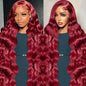 99J Burgundy Body Wave Perücke – 7x5 HD Lace Front | Glueless Brazilian Echthaar