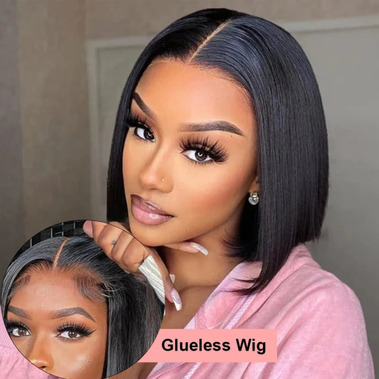 Short Bob Glueless Perücke – 7x5 Lace Front | 100 % Brasilianisches Echthaar | Gerade | 180 % Dichte