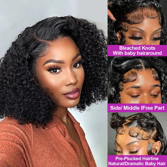 Glueless Deep Wave Bob Perücke – 7x5 Lace Frontal | 100 % Brasilianisches Echthaar | Kurz & Ready to Wear